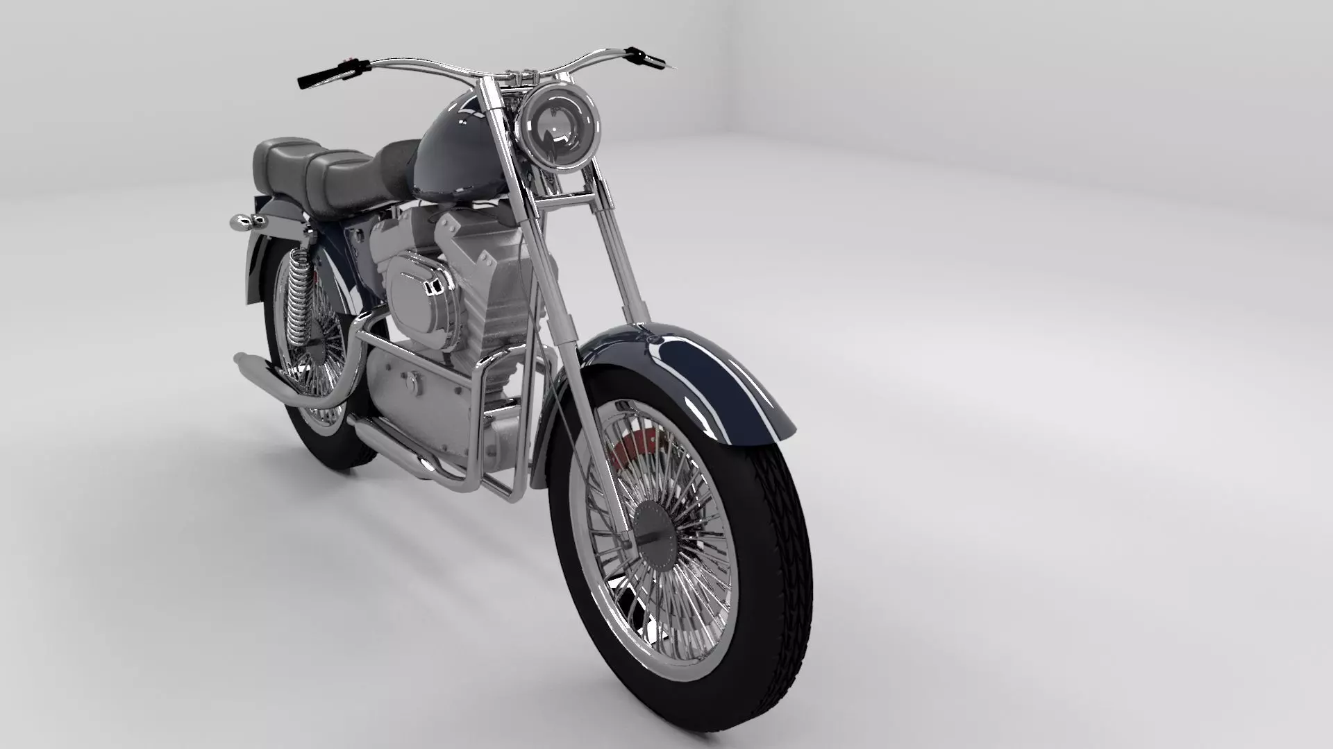  Motorcycle 3 dmodel Low-poly 3D model_0
