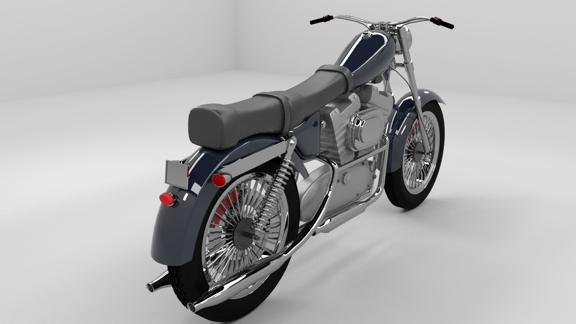  Motorcycle 3 dmodel Low-poly 3D model_2