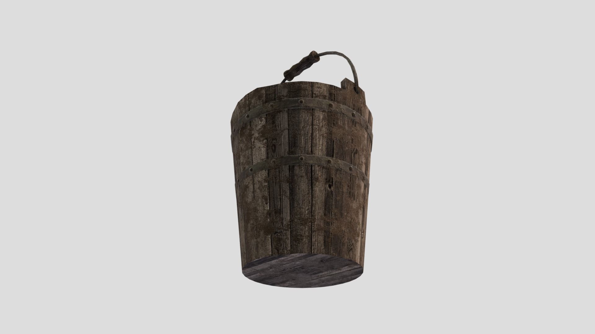 Medieval Bucket Prop Low-poly 3D model_3
