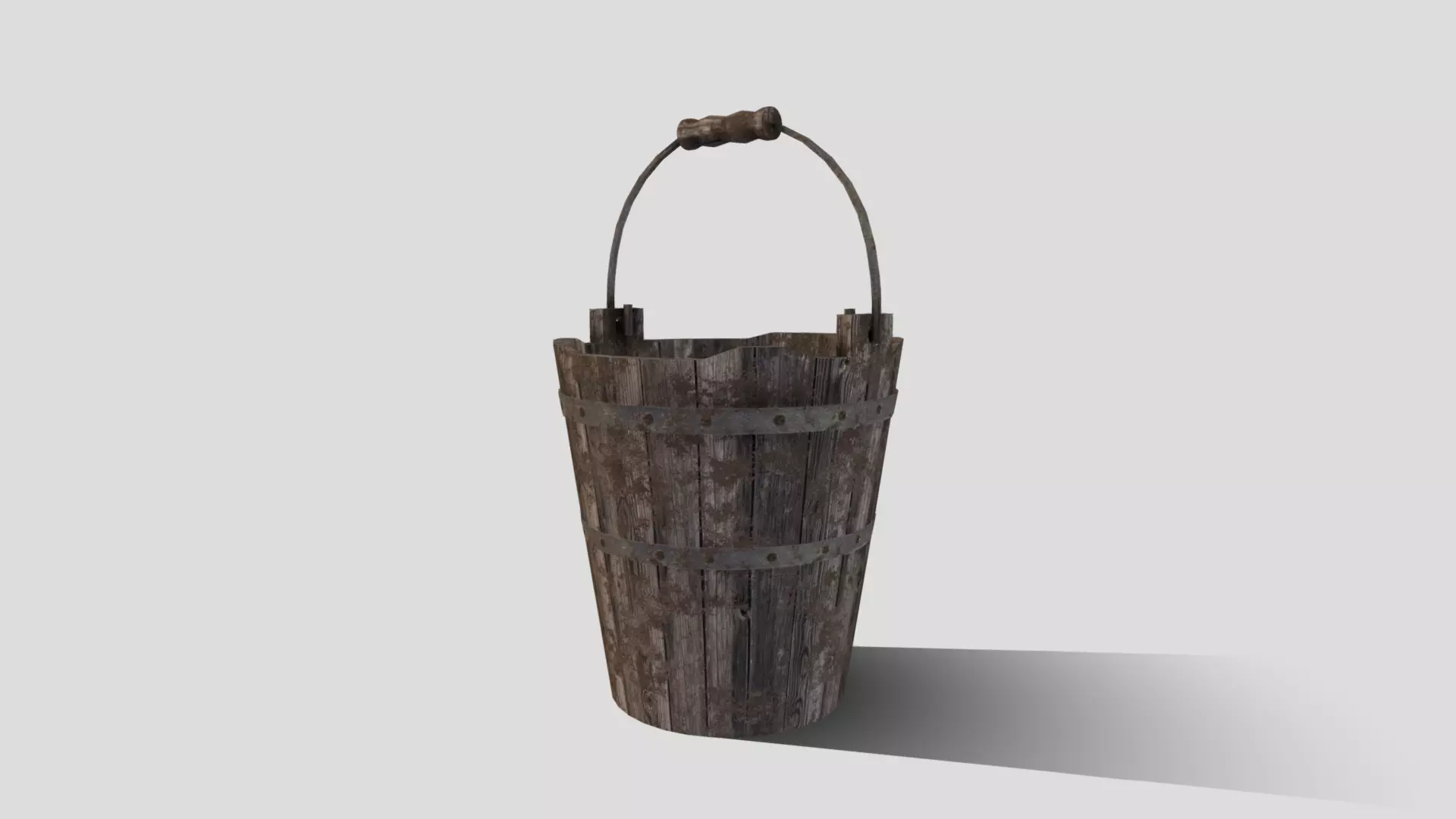Medieval Bucket Prop Low-poly 3D model_0