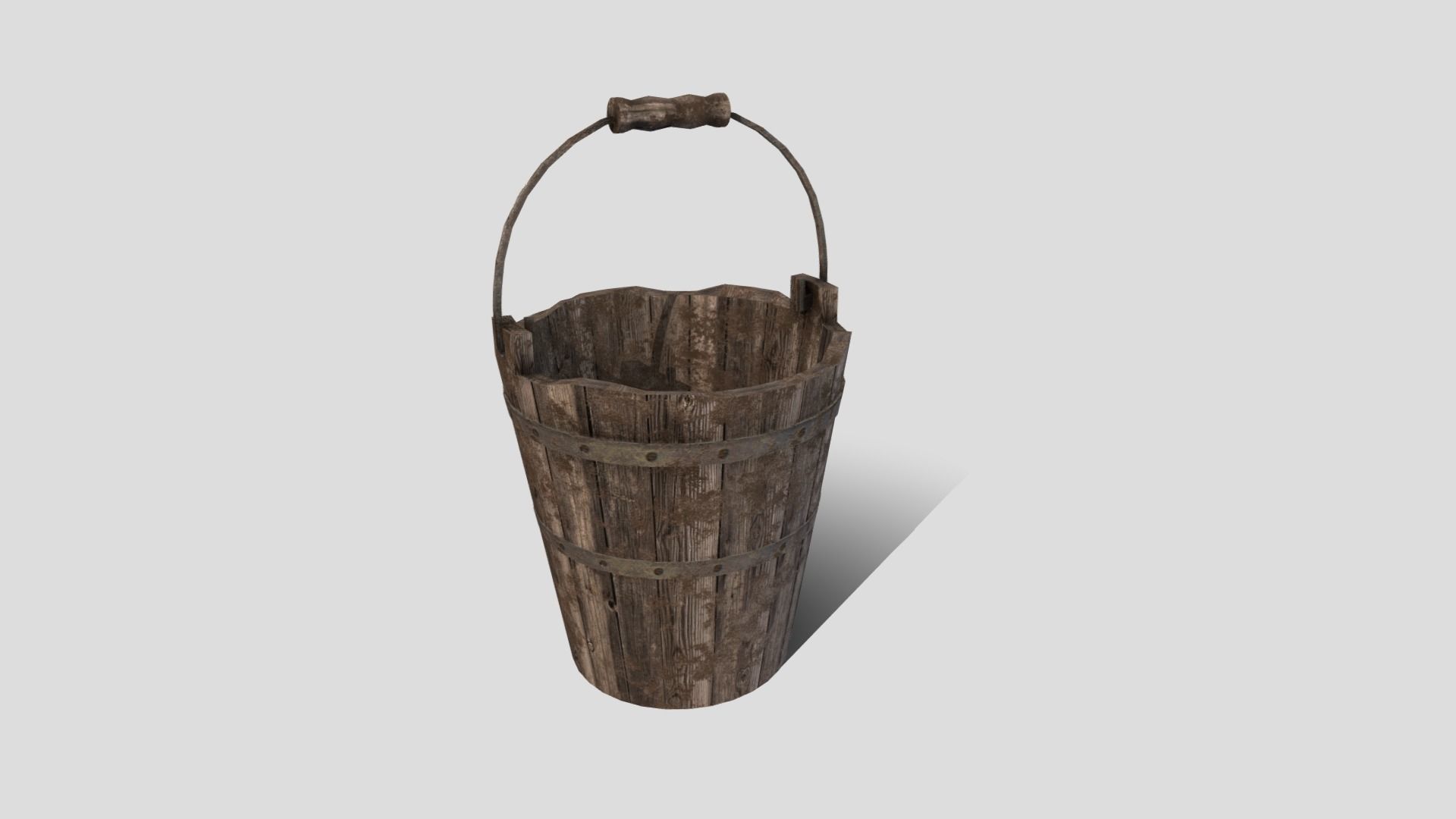 Medieval Bucket Prop Low-poly 3D model_1