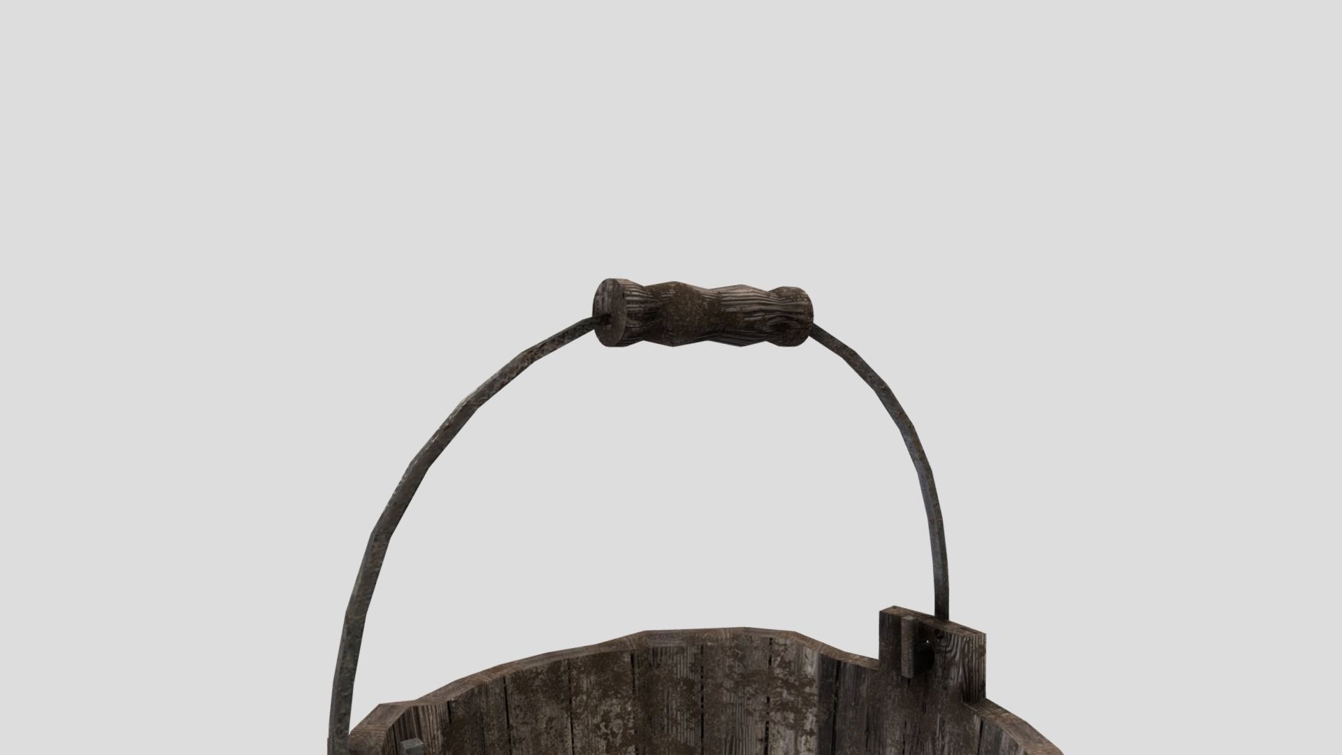 Medieval Bucket Prop Low-poly 3D model_4