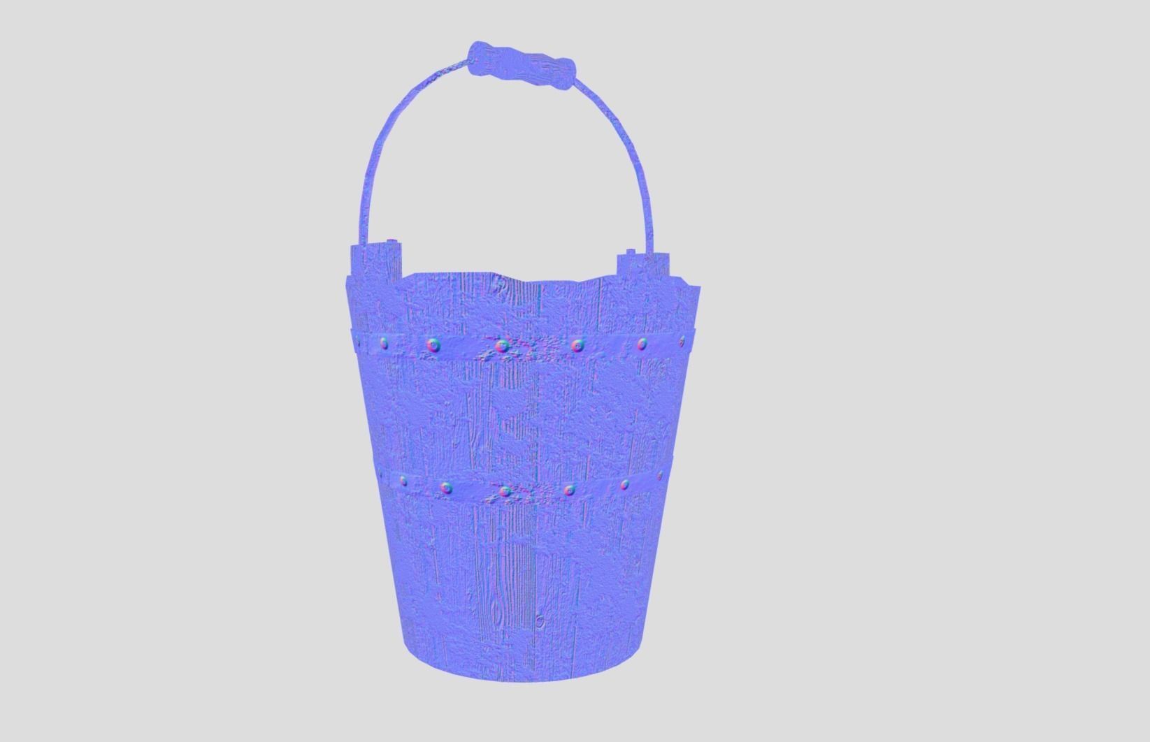 Medieval Bucket Prop Low-poly 3D model_8
