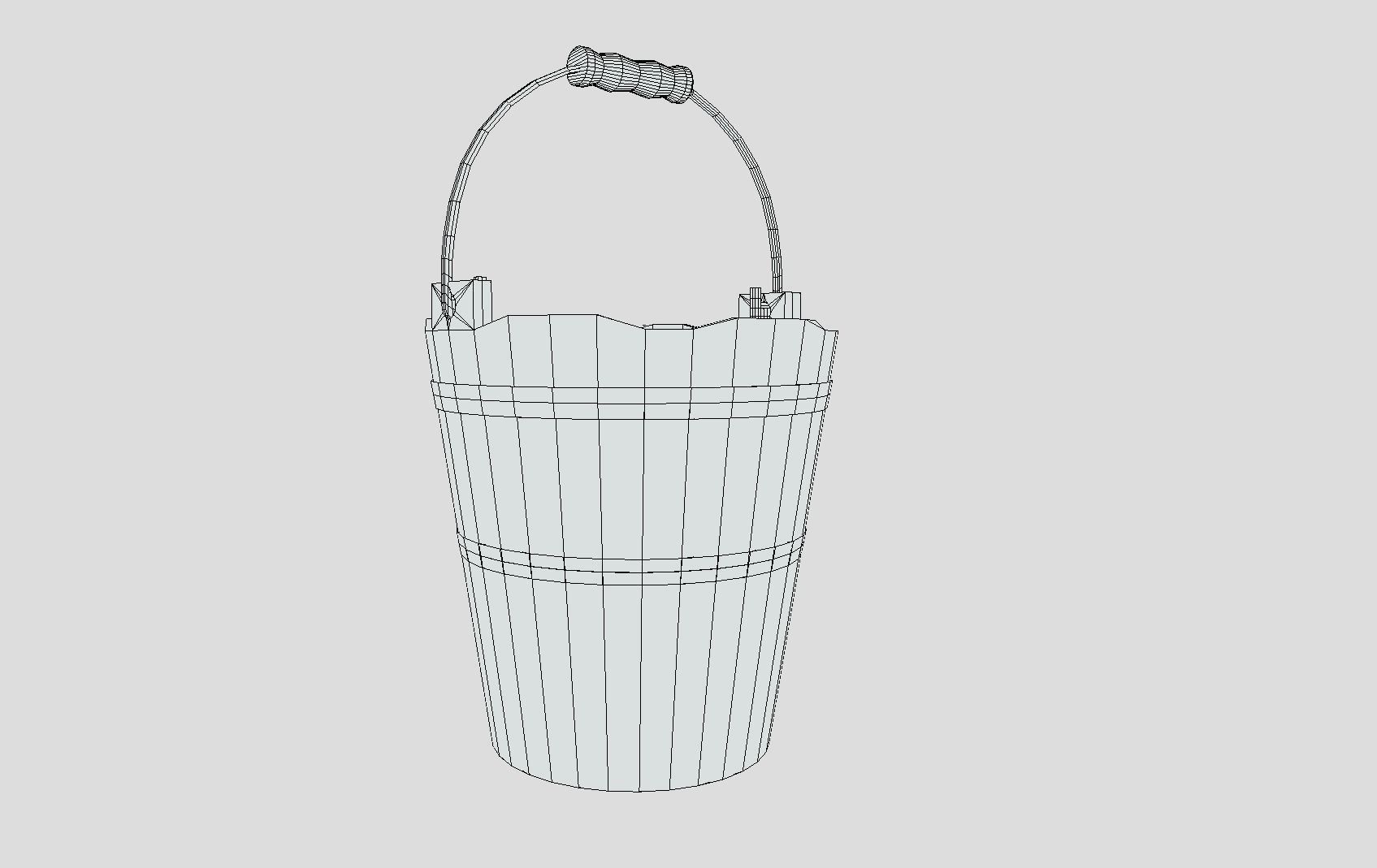 Medieval Bucket Prop Low-poly 3D model_6