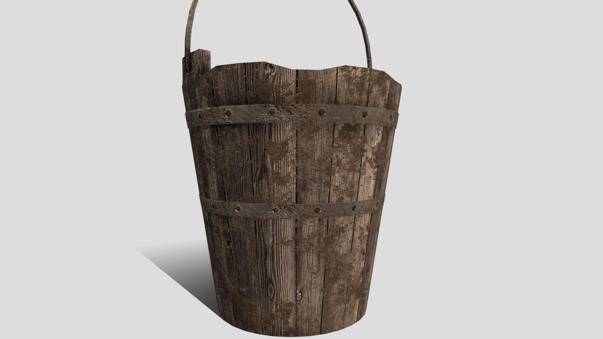 Medieval Bucket Prop Low-poly 3D model_5
