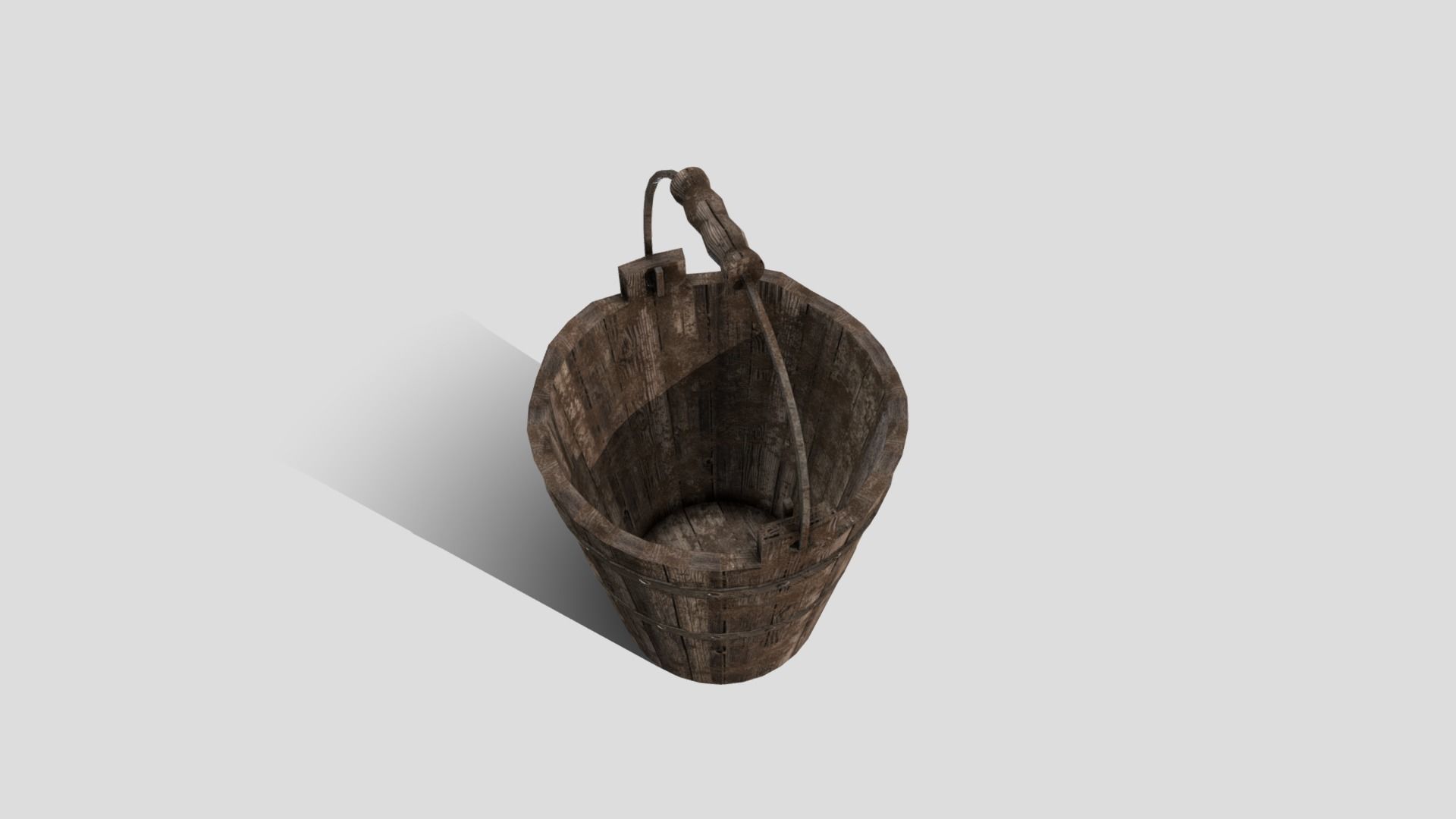 Medieval Bucket Prop Low-poly 3D model_2