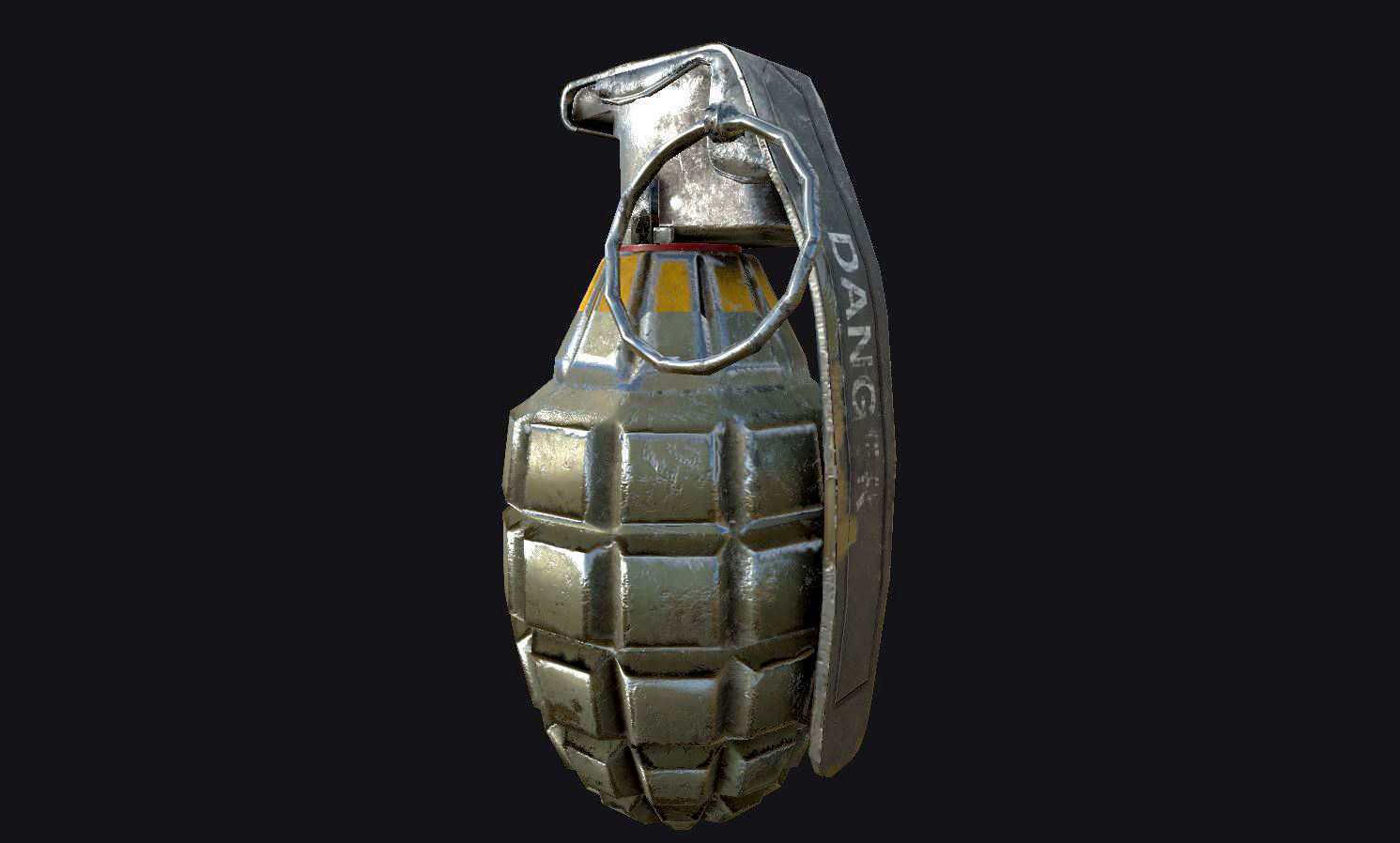 Hand Grenade Low-poly 3D model_3