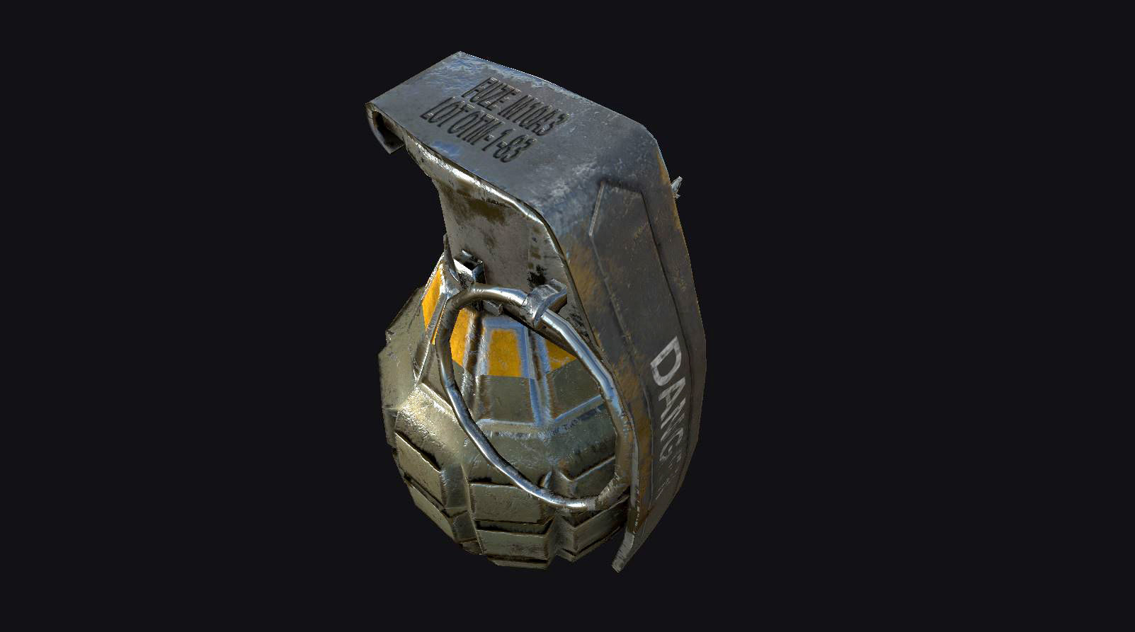Hand Grenade Low-poly 3D model_1