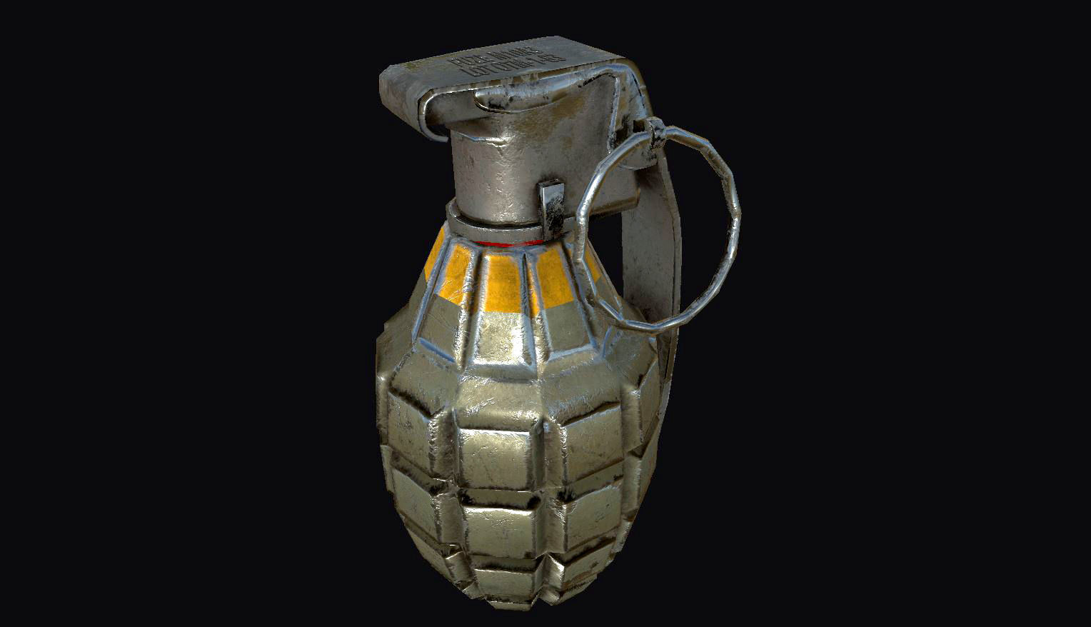 Hand Grenade Low-poly 3D model_2