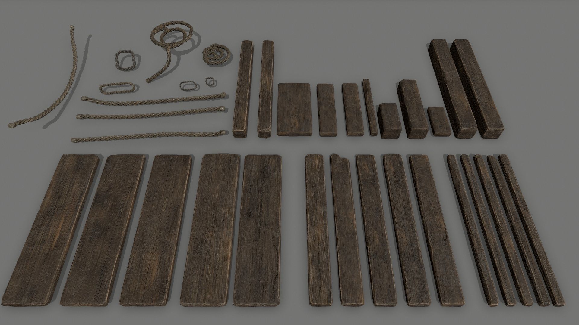 woods and ropes Low-poly 3D model_3
