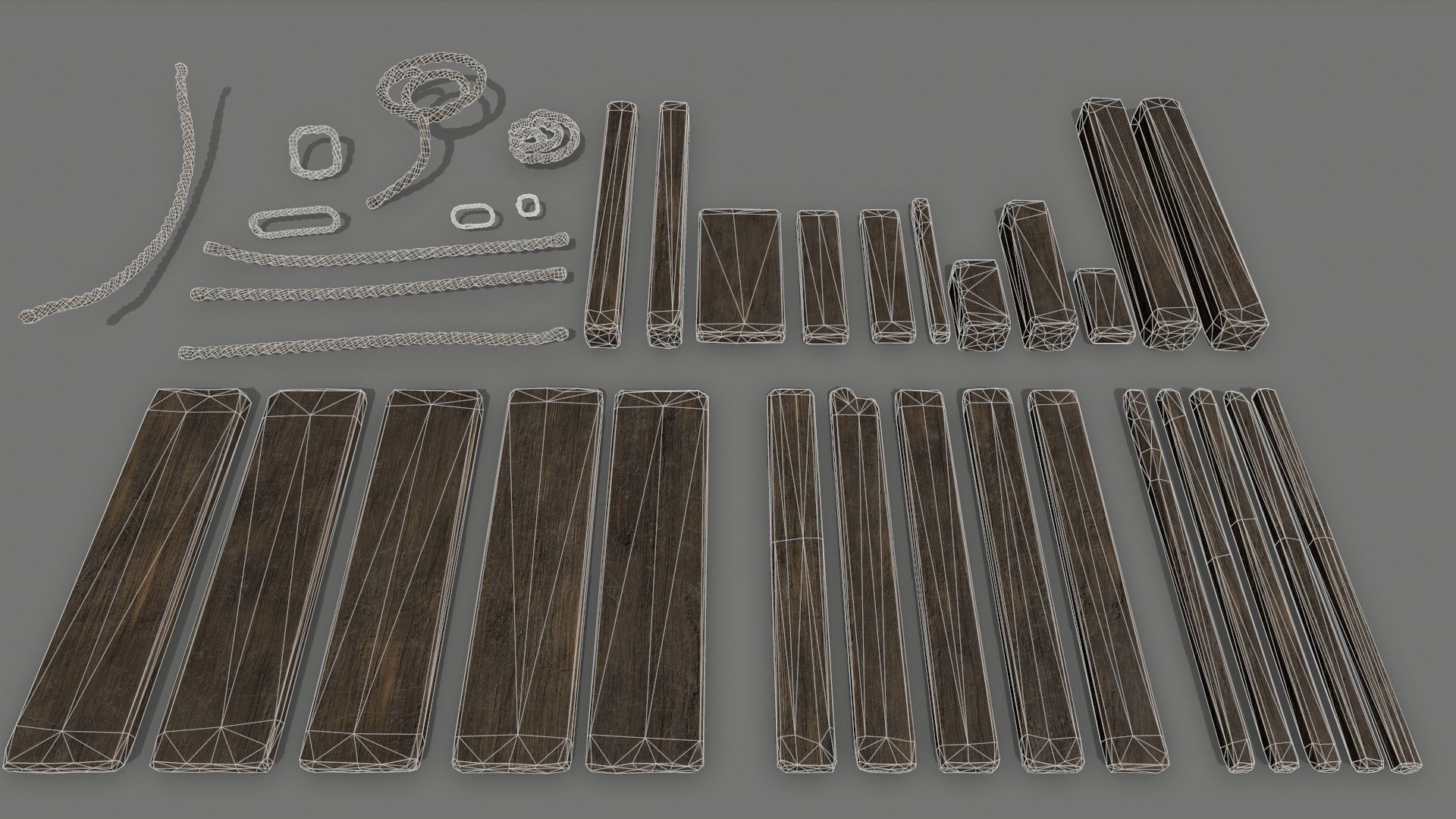 woods and ropes Low-poly 3D model_33