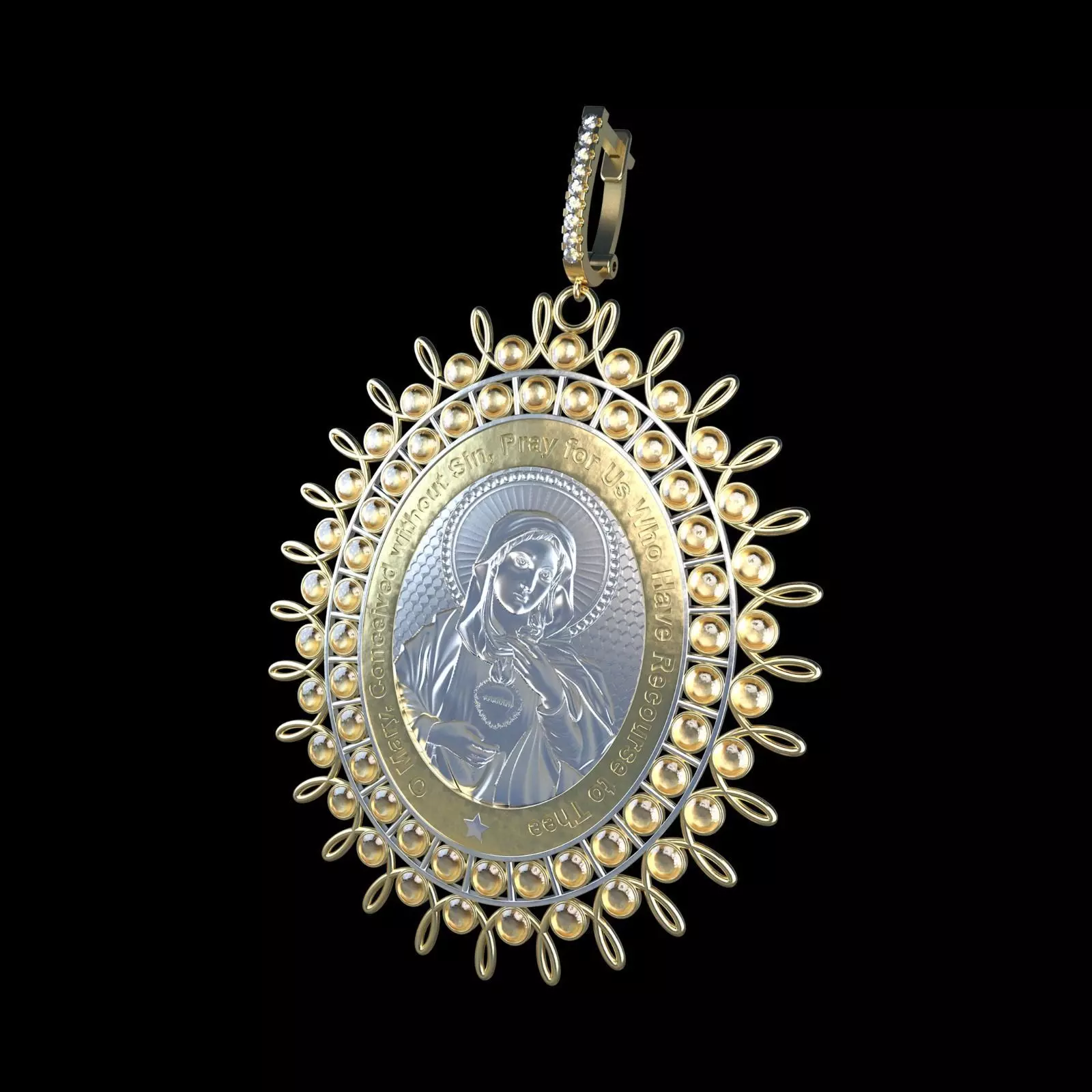 VIRGIN MARY EARRING 3D print model_0