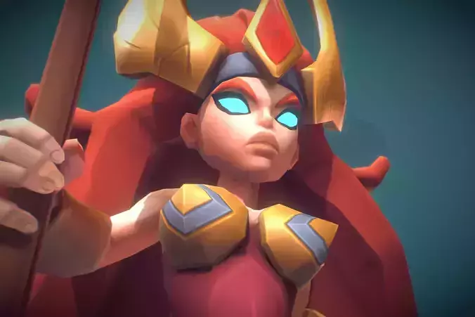 Valkyrie Kara - Toon Hand Painted Series Low-poly 3D model