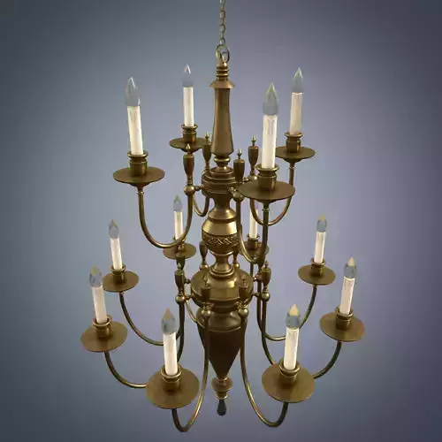 Chandelier 3D Model with Textures and UVs