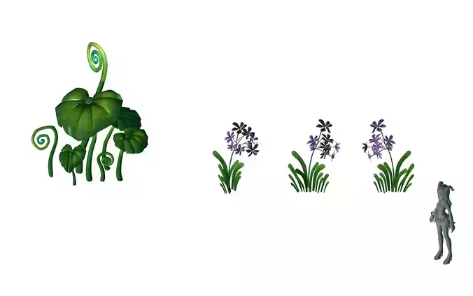 Cartoon forest - tree sea plant 04