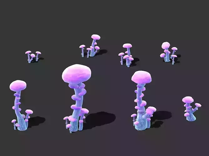 Cartoon Sky City - Ice and Snow Mushroom