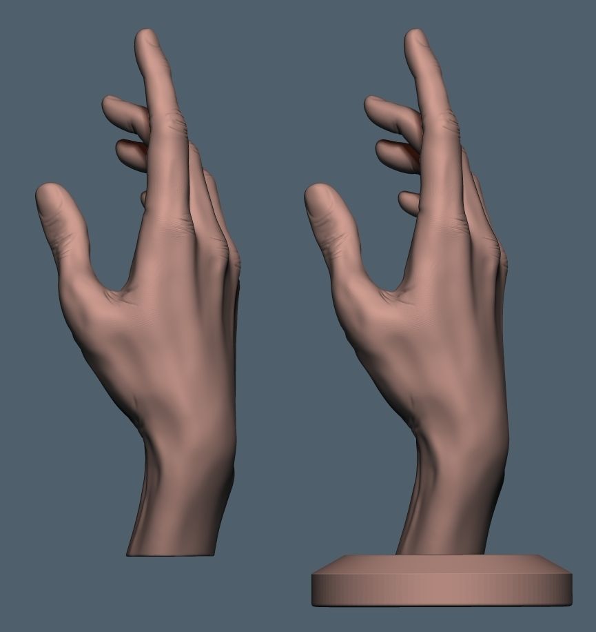 Women hand 3D print model_4