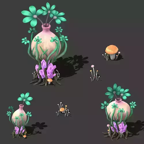 Cartoon Sky City - Water Bottle Grass