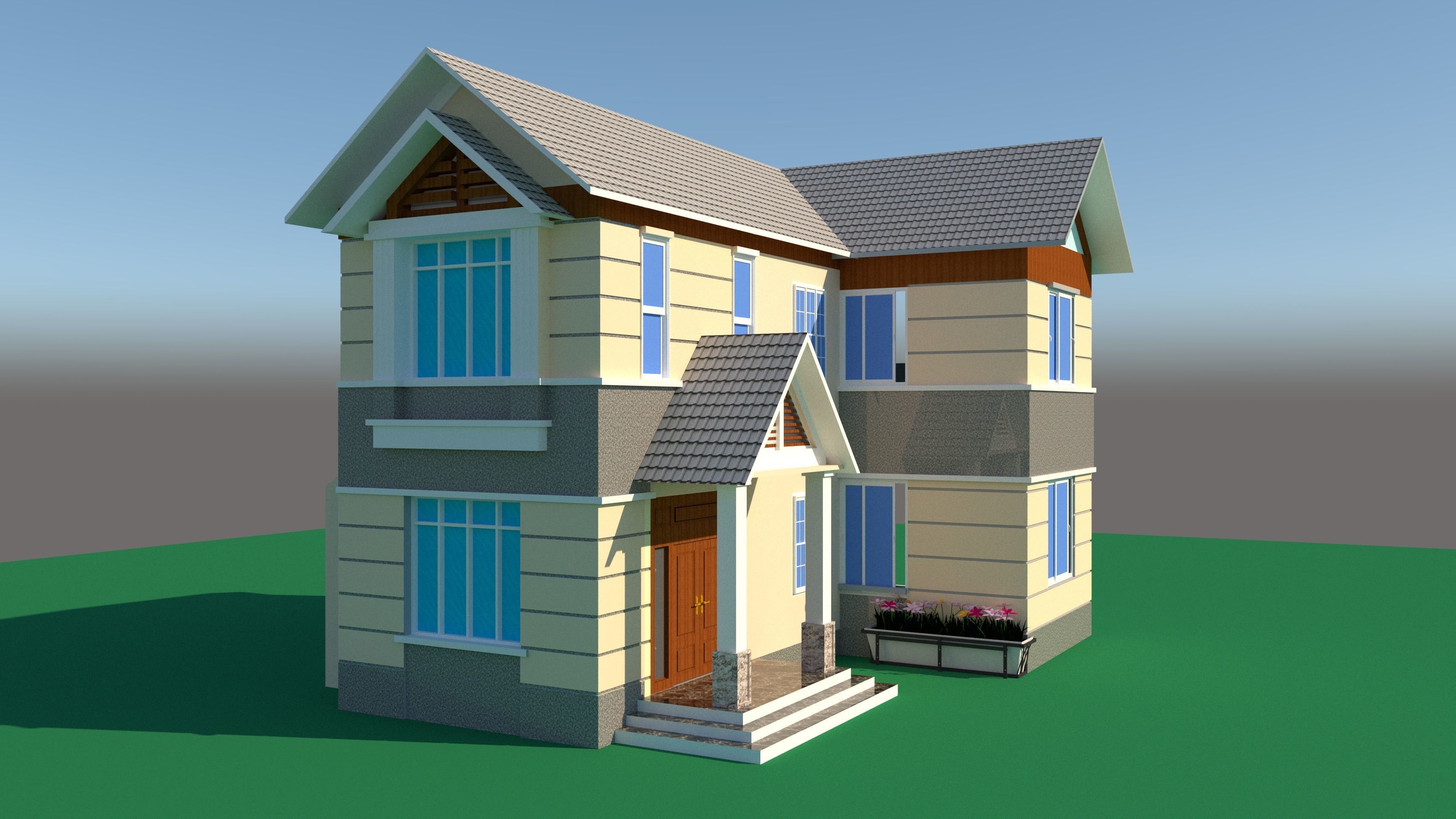 Nice Villa Model 3D model_1