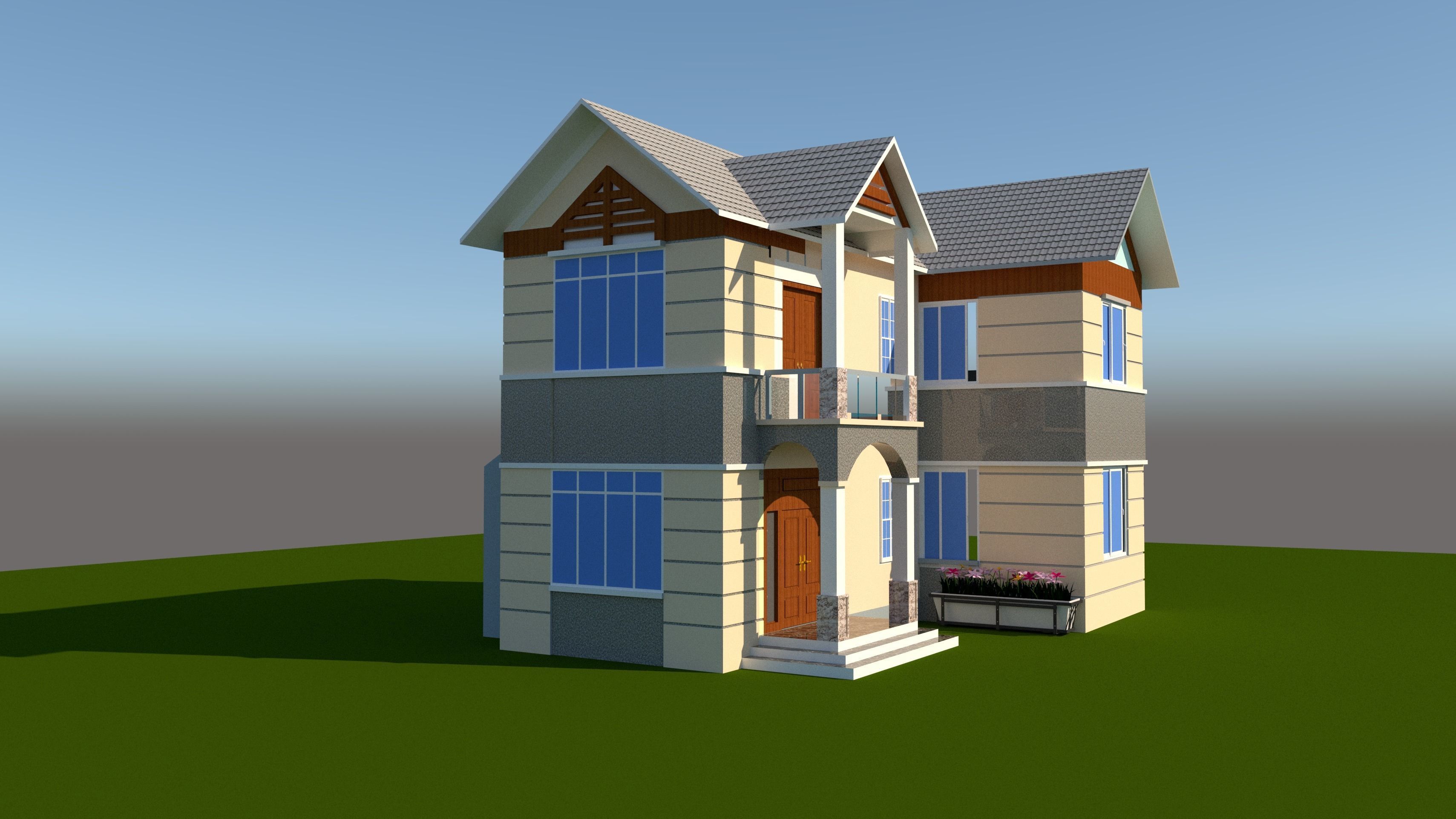 Nice Villa Model 3D model_3