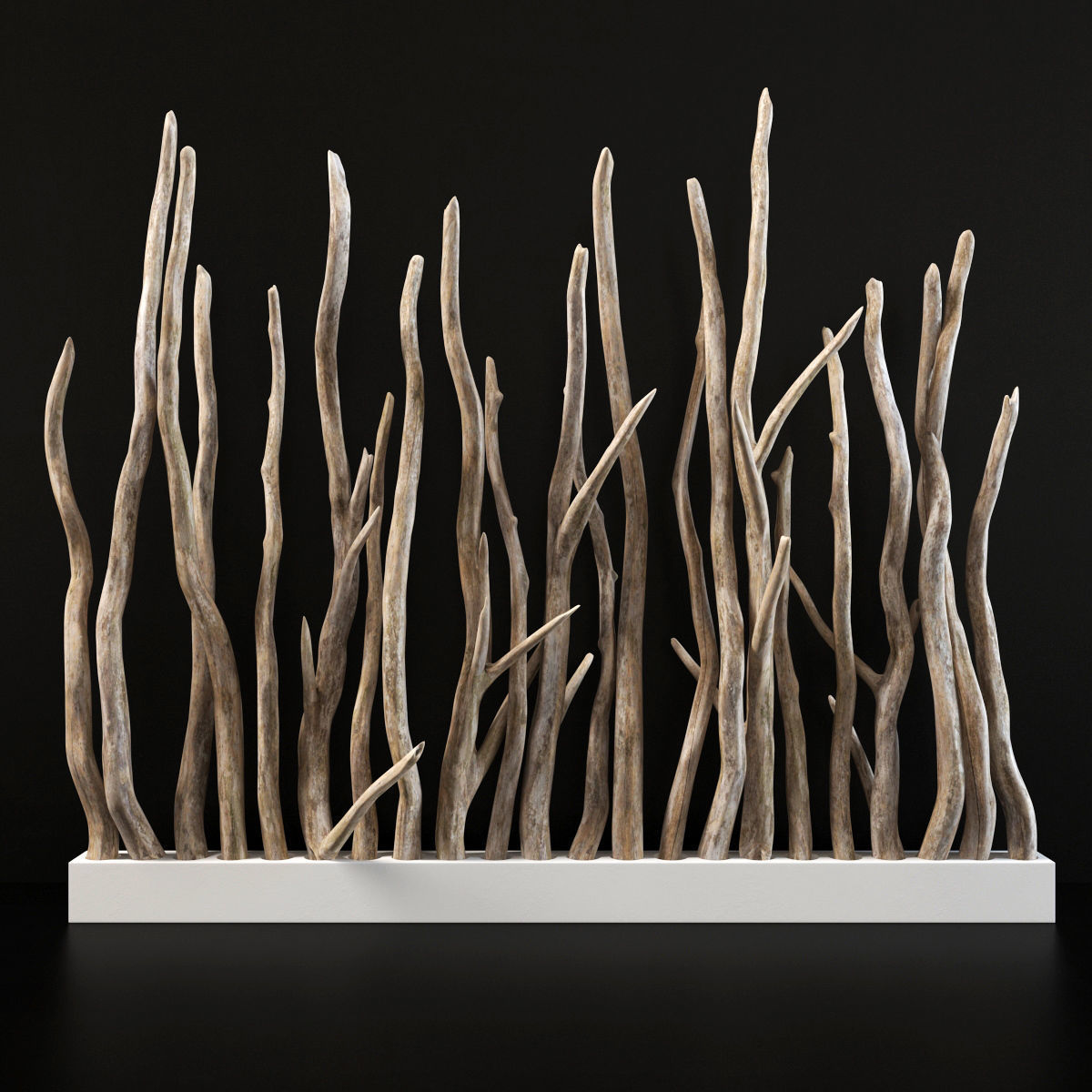 Planter wall branch crooked old n1 3D model_1