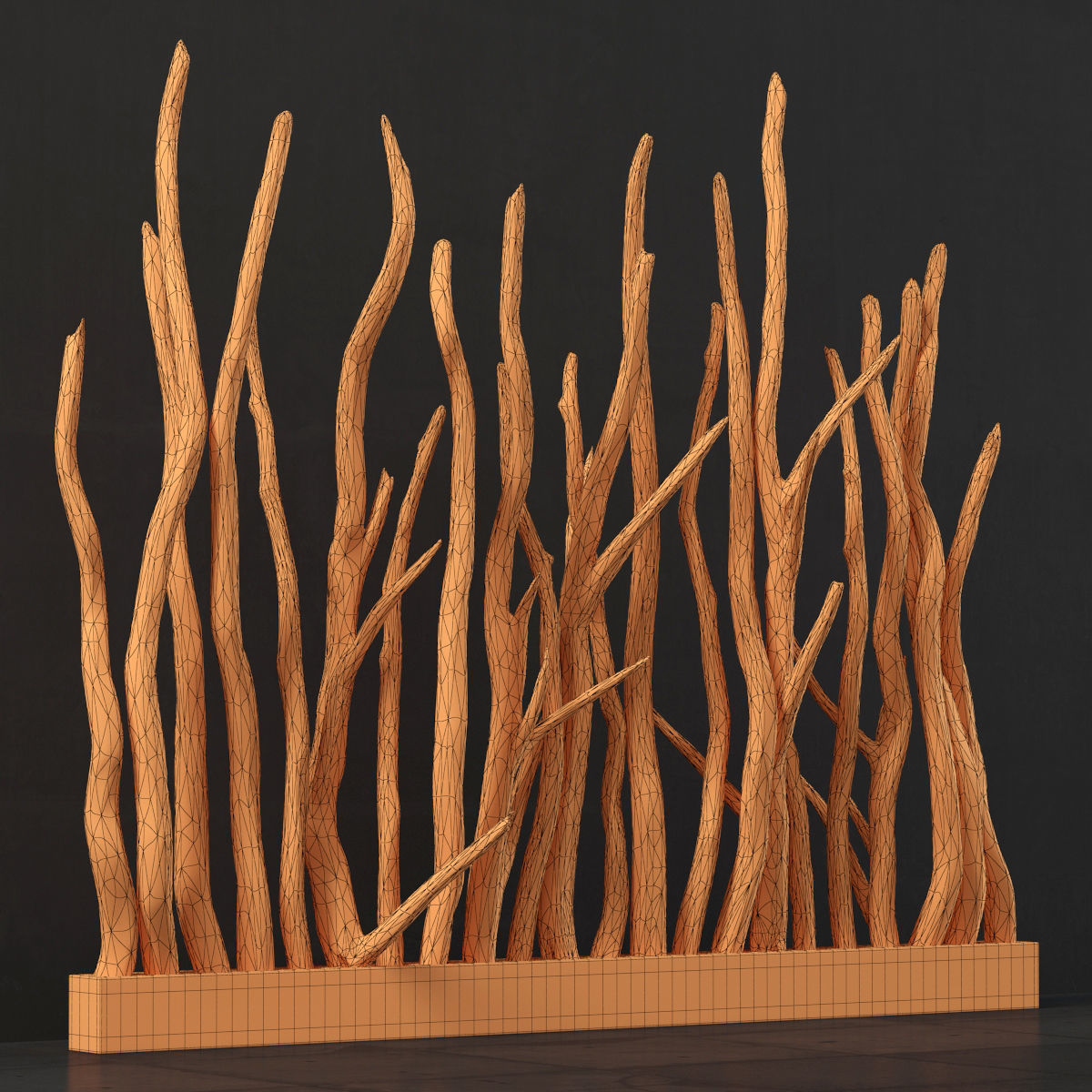 Planter wall branch crooked old n1 3D model_14