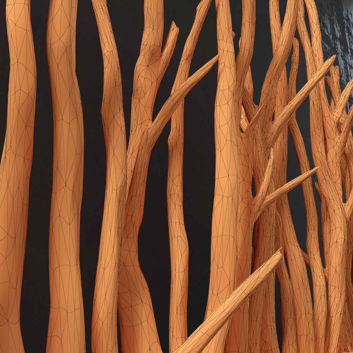 Planter wall branch crooked old n1 3D model_11