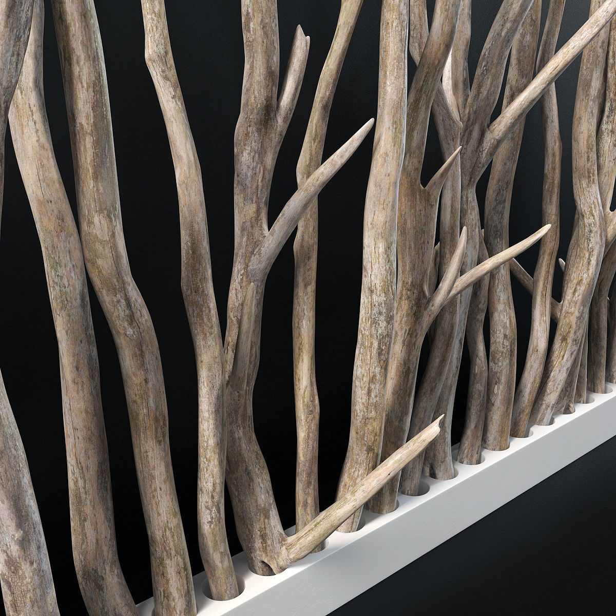 Planter wall branch crooked old n1 3D model_5