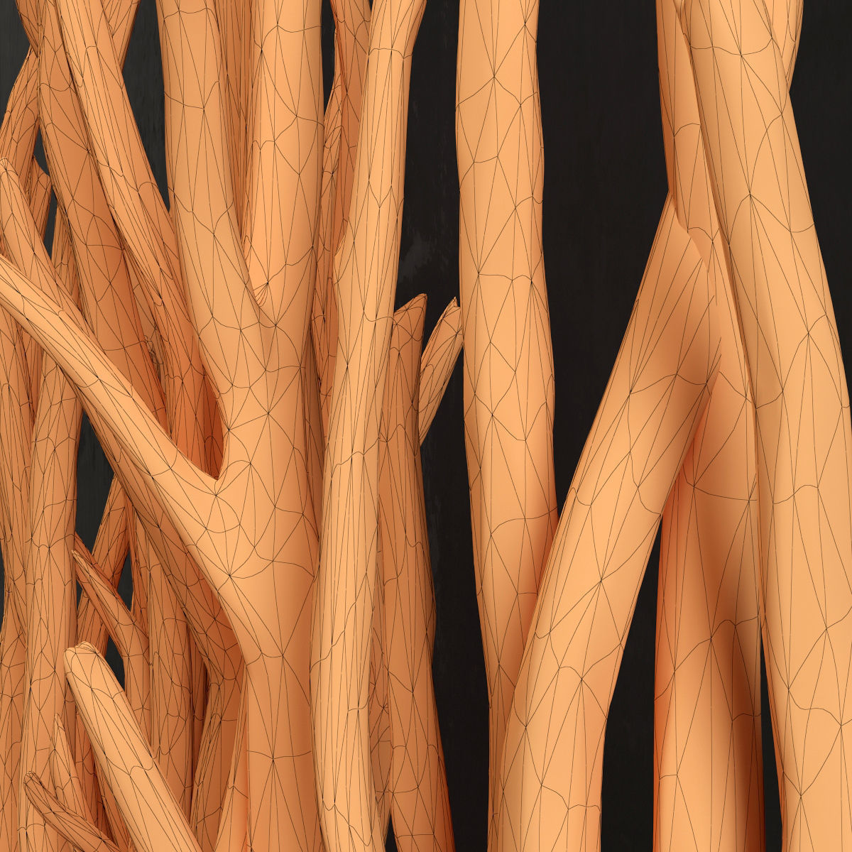 Planter wall branch crooked old n1 3D model_13