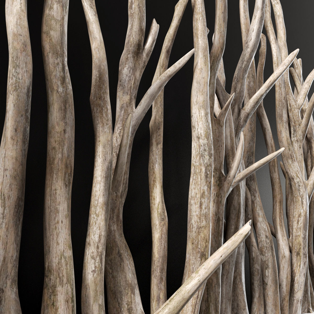 Planter wall branch crooked old n1 3D model_4