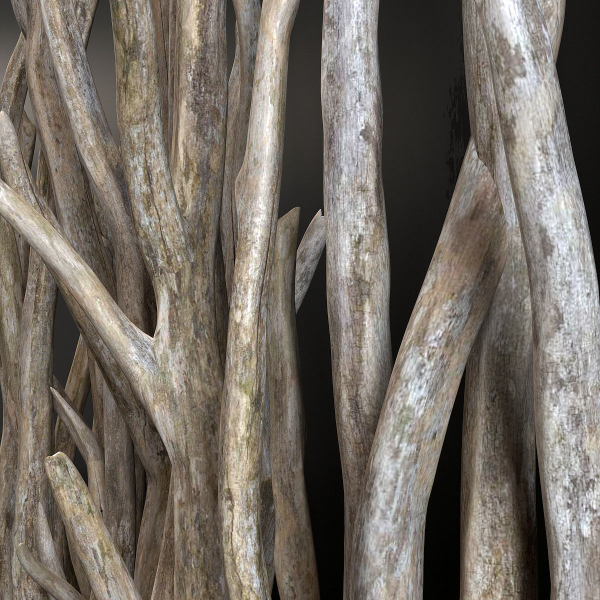 Planter wall branch crooked old n1 3D model_6