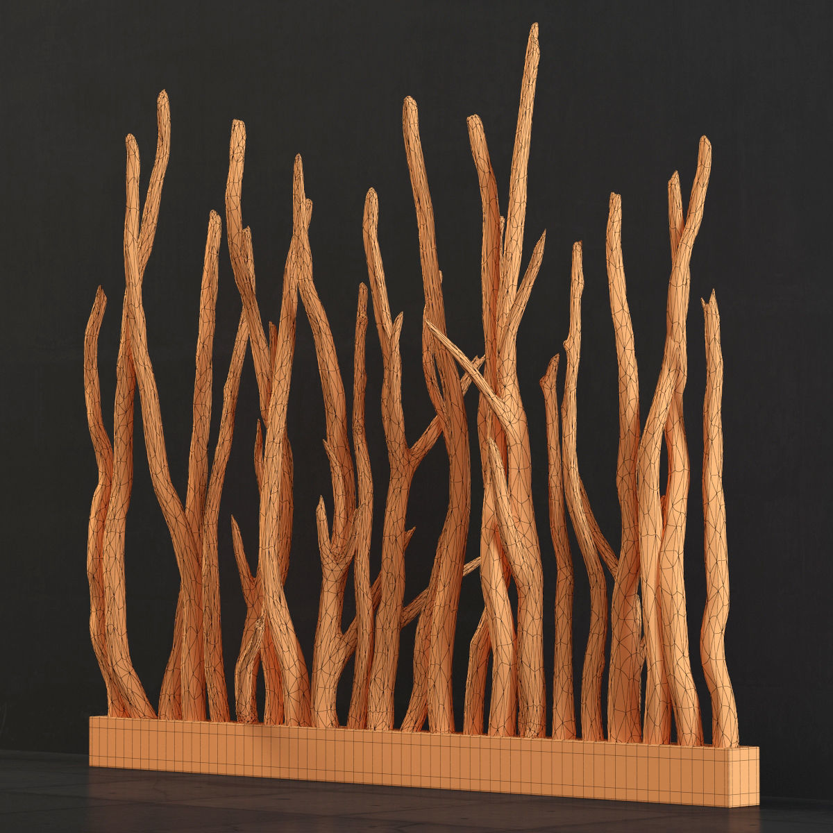 Planter wall branch crooked old n1 3D model_15