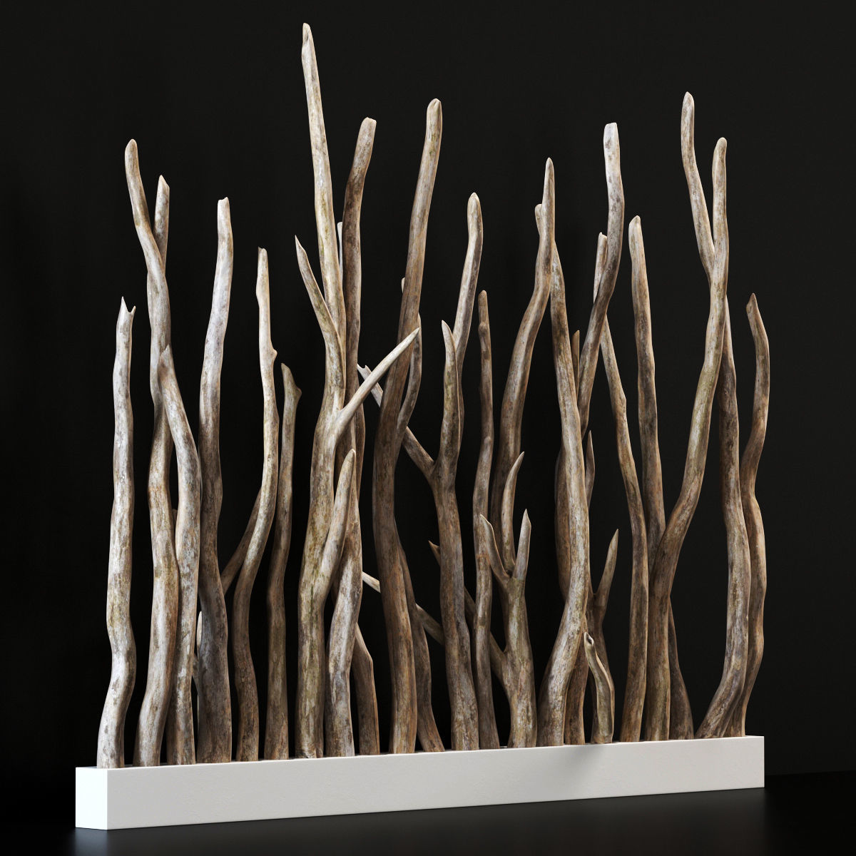 Planter wall branch crooked old n1 3D model_7