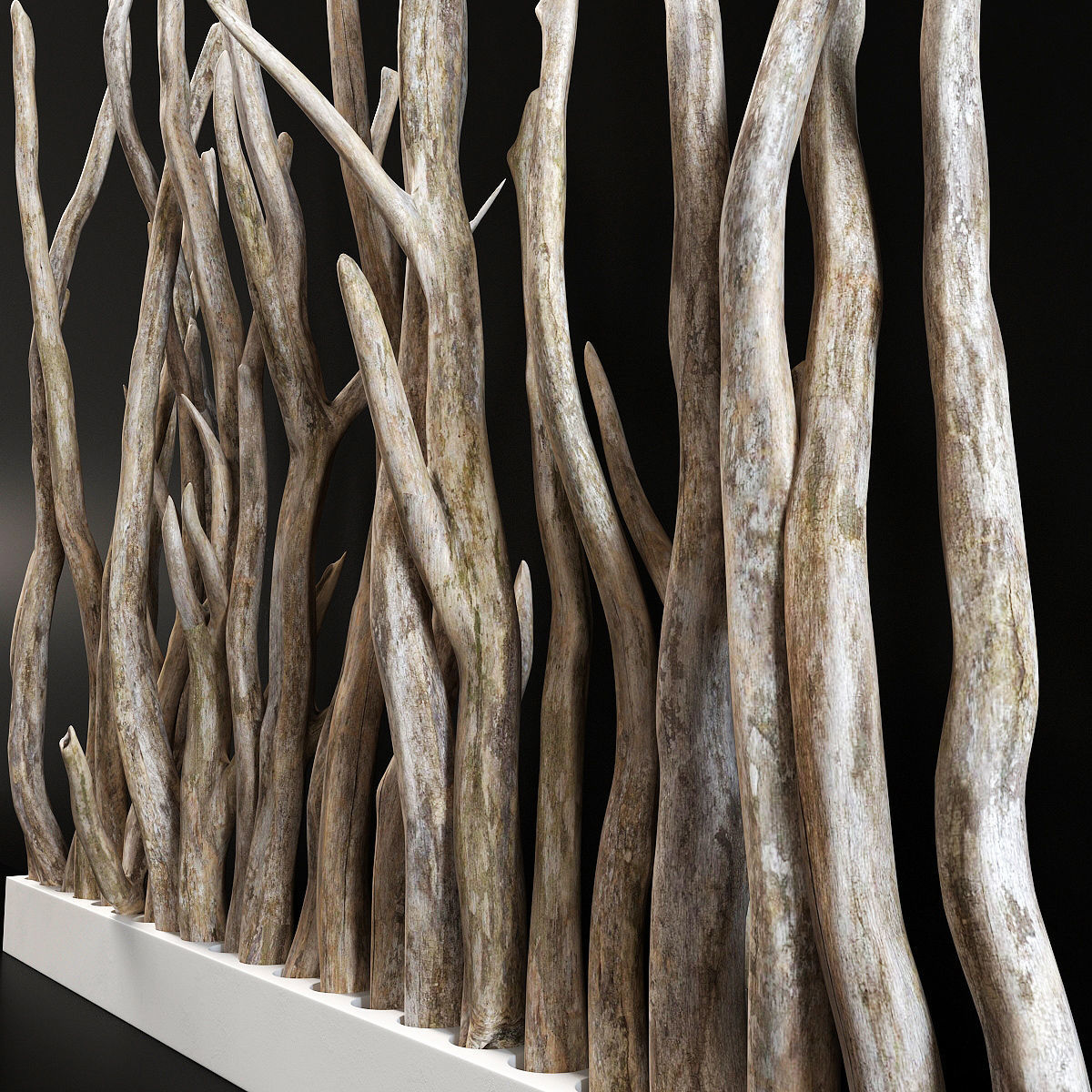 Planter wall branch crooked old n1 3D model_3