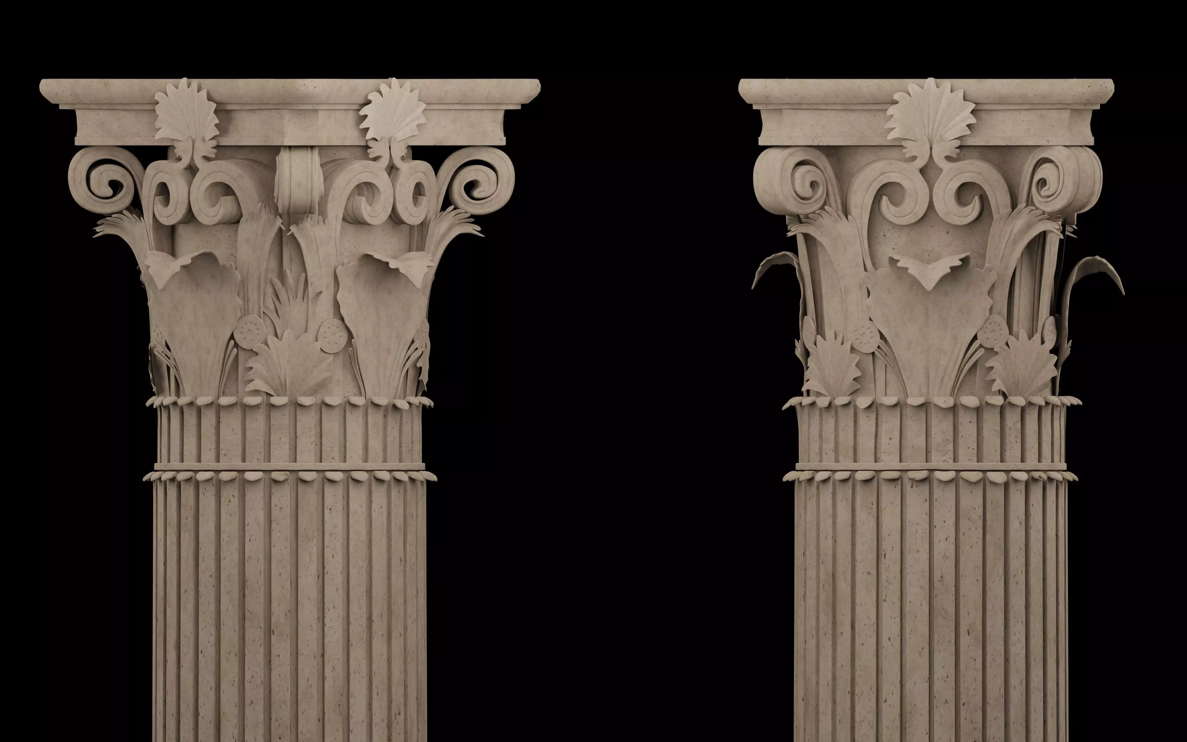Corinthian column Low-poly 3D model