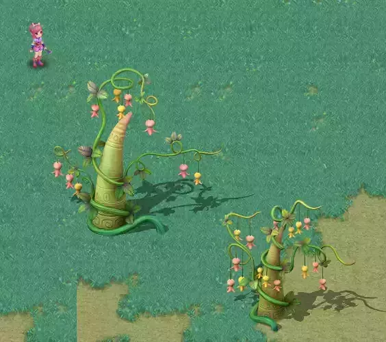 Cartoon sky city - fairy rattan stone teeth