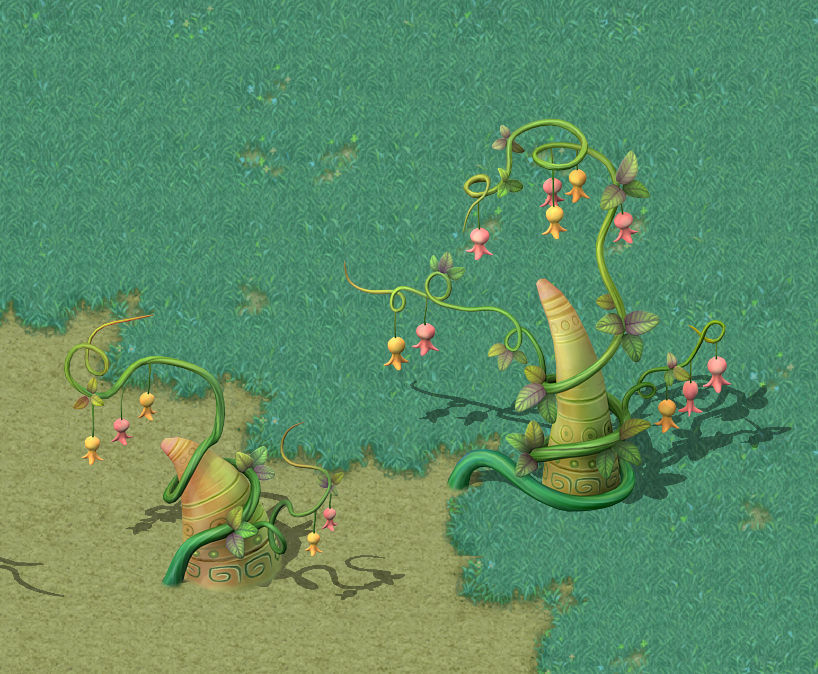 Cartoon sky city - fairy rattan stone teeth 3D model_4