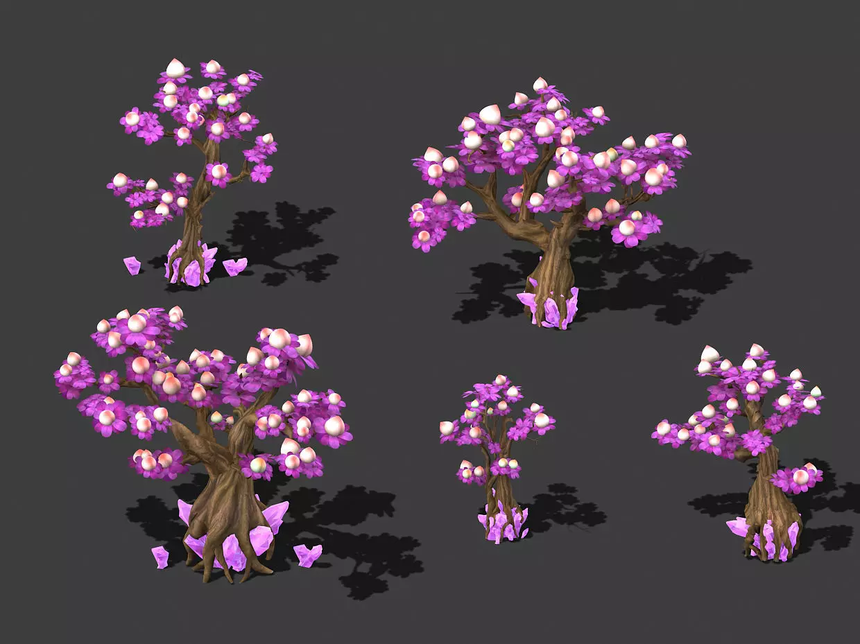 Cartoon Sky City - Xiantao Tree 01 3D model_0