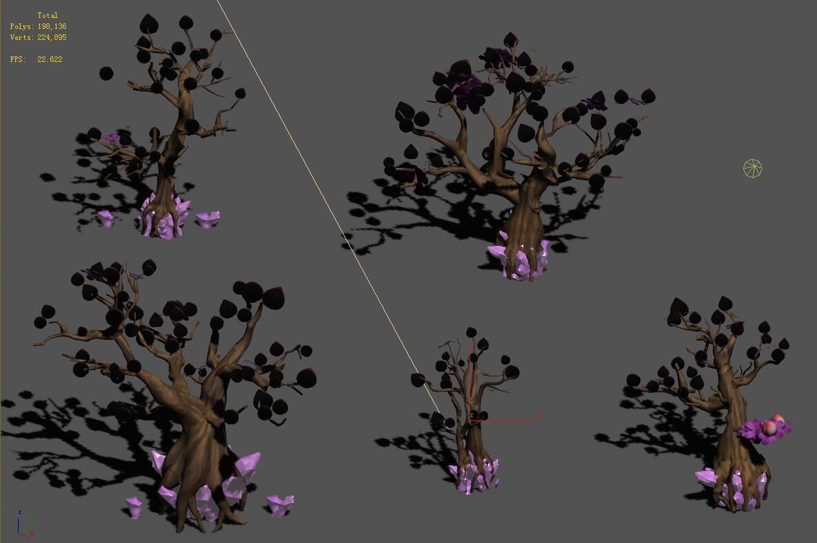 Cartoon Sky City - Xiantao Tree 01 3D model_1