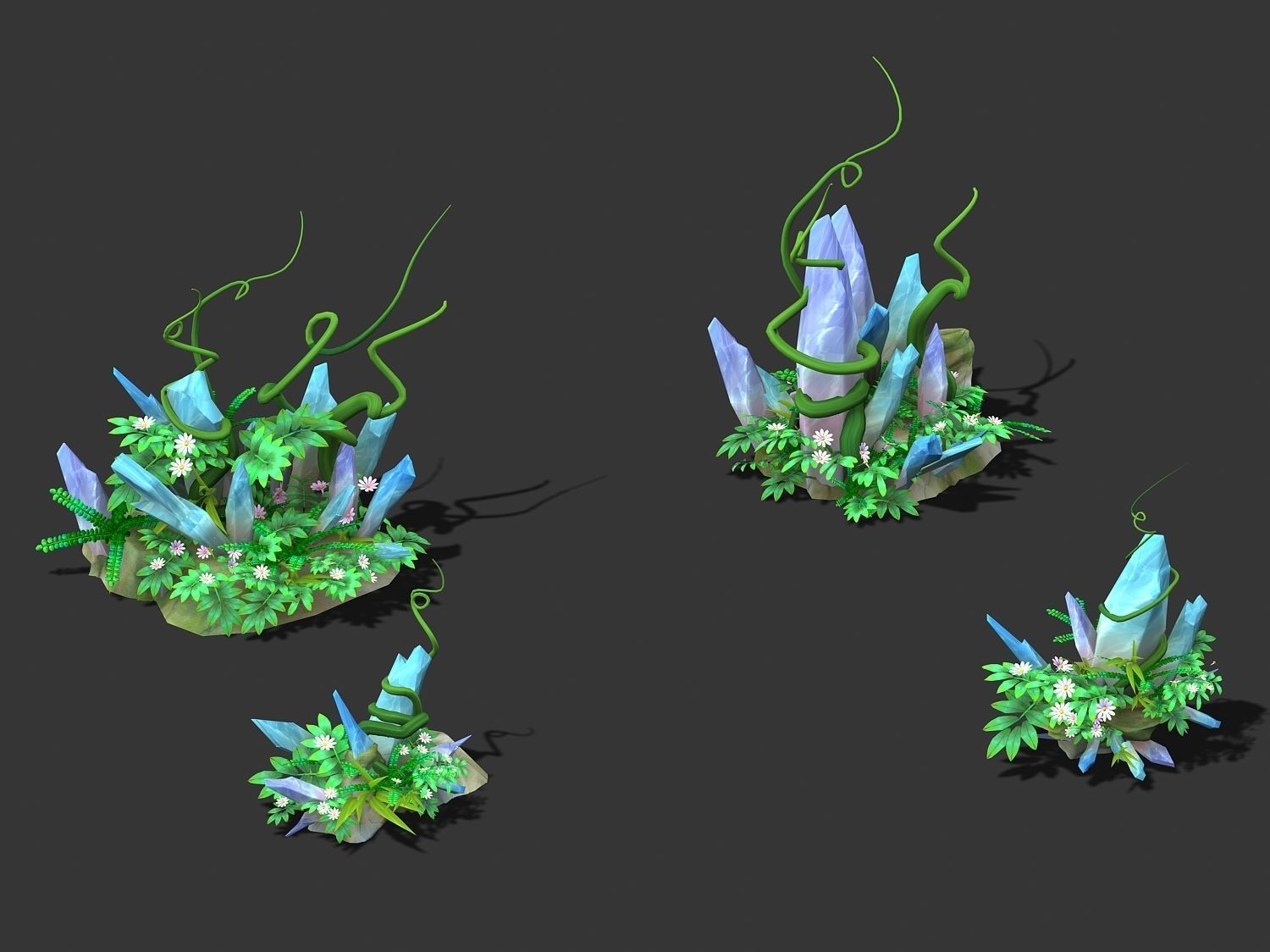 Cartoon Sky City - Nether Suspension Stone 3D model_6