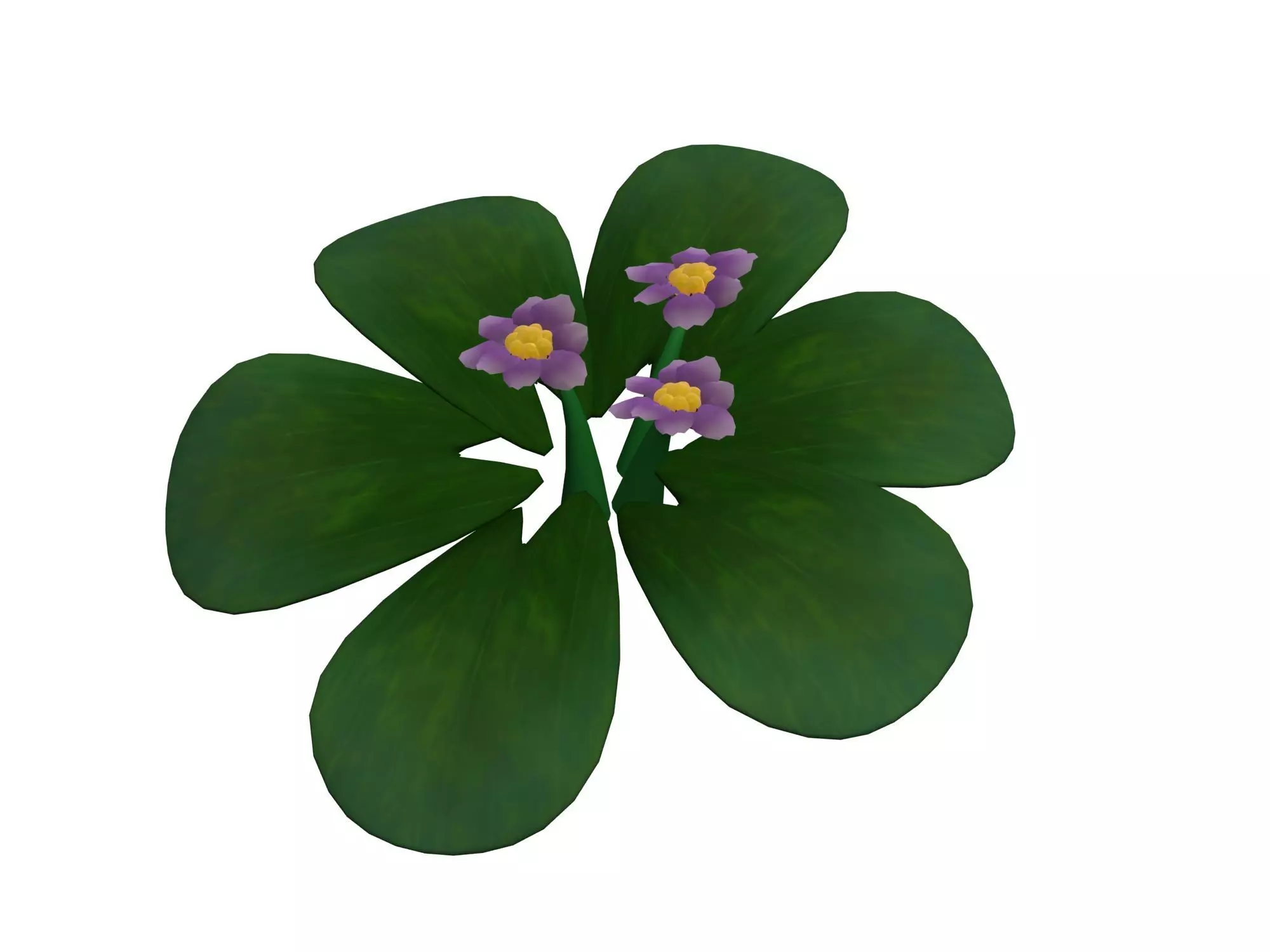 Cartoon plant - clover 3D model_0