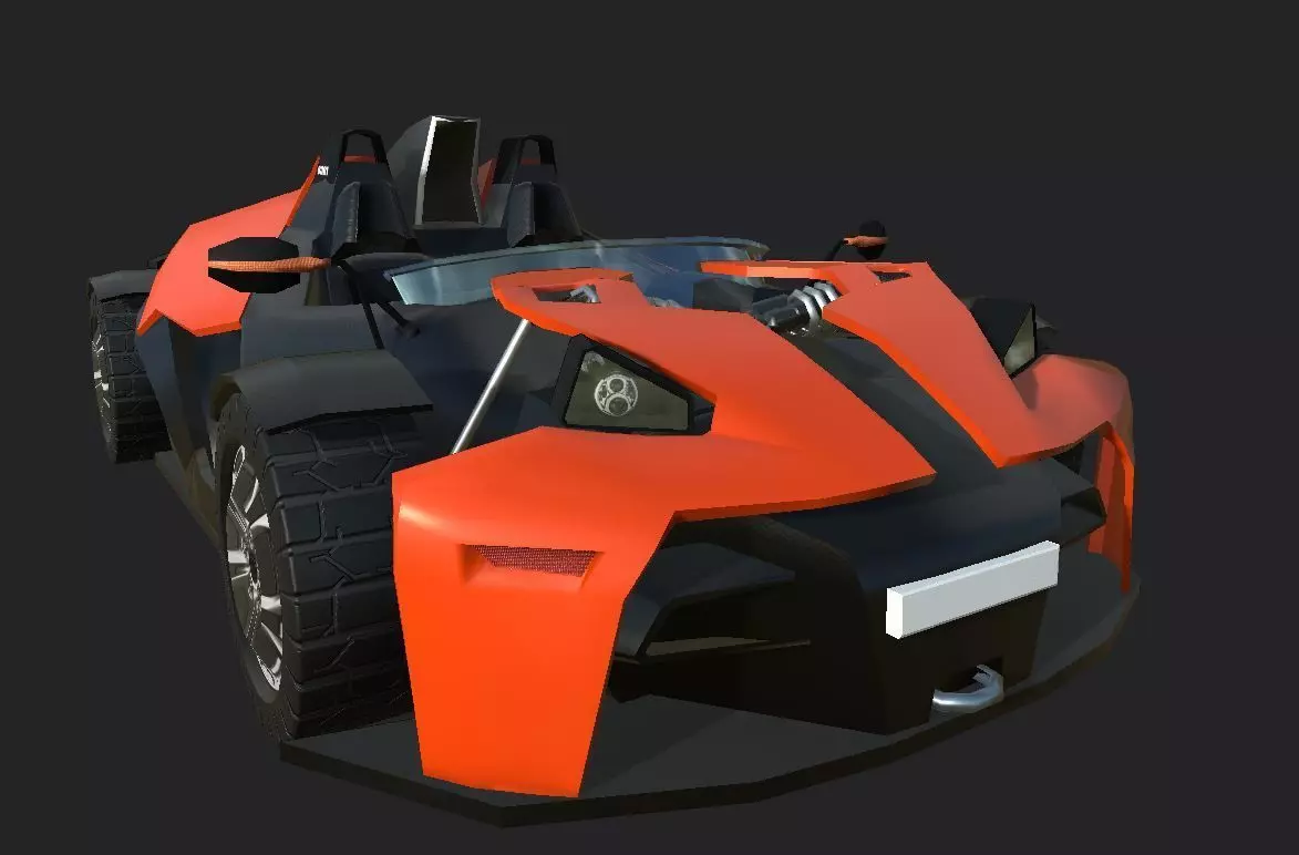 ktm low poly car Low-poly 3D model_0