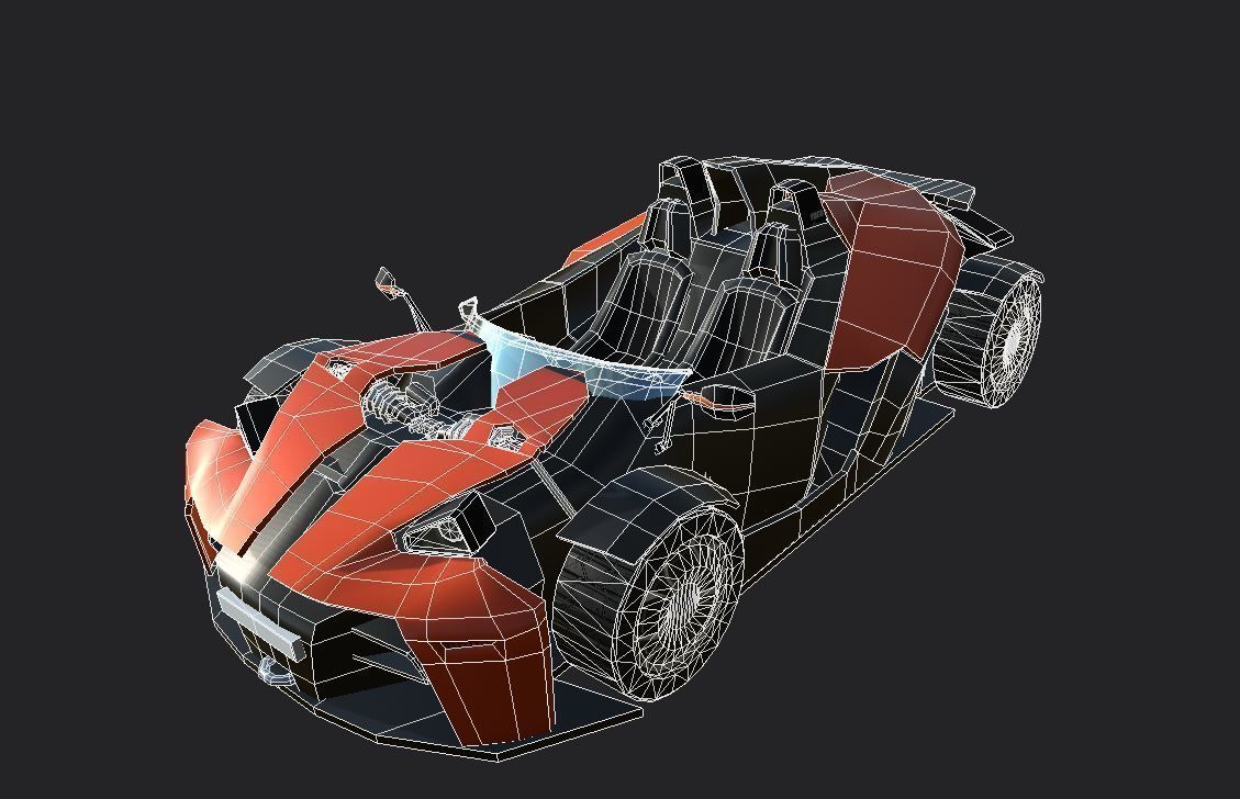 ktm low poly car Low-poly 3D model_5