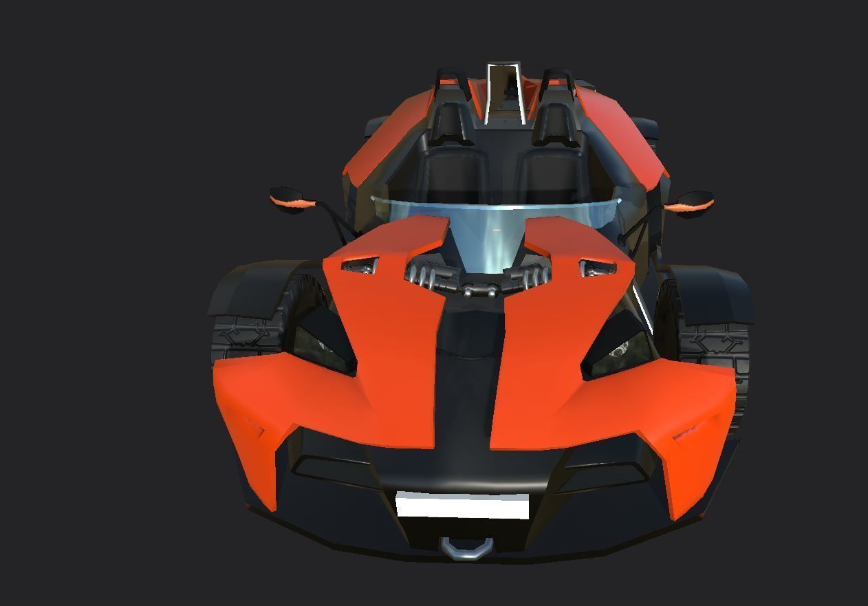 ktm low poly car Low-poly 3D model_4