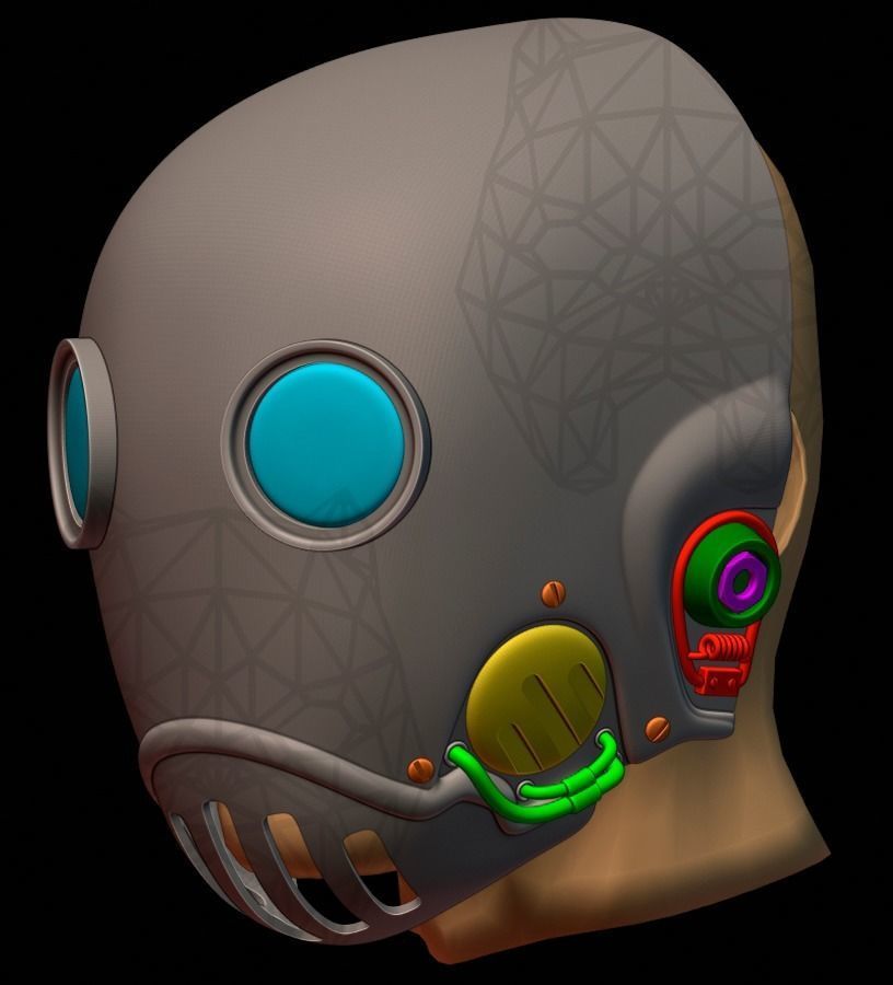 Black Kroenen Mask 3D print model_7