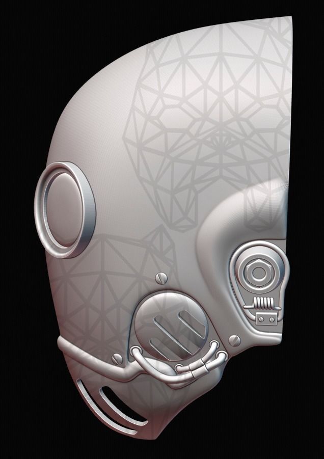 Black Kroenen Mask 3D print model_2