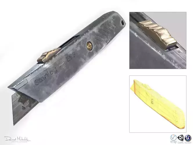 Box Cutter  PBR Low-poly 3D model