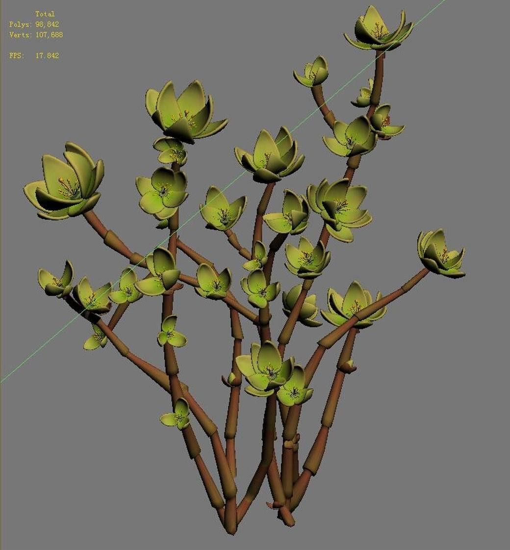 Mount Cliff - Small Plant 02 3D model_2