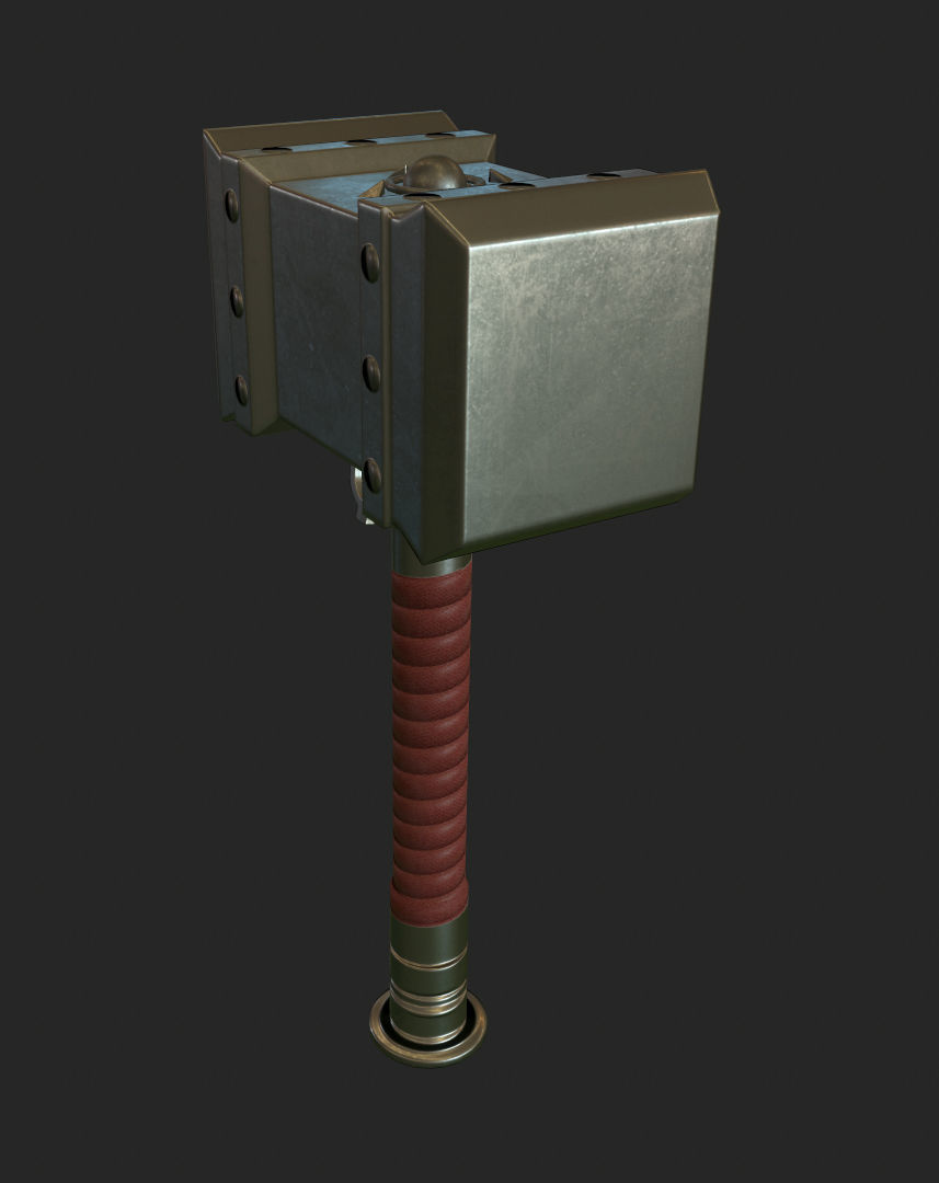 Stylized Hammer Low-poly 3D model_1