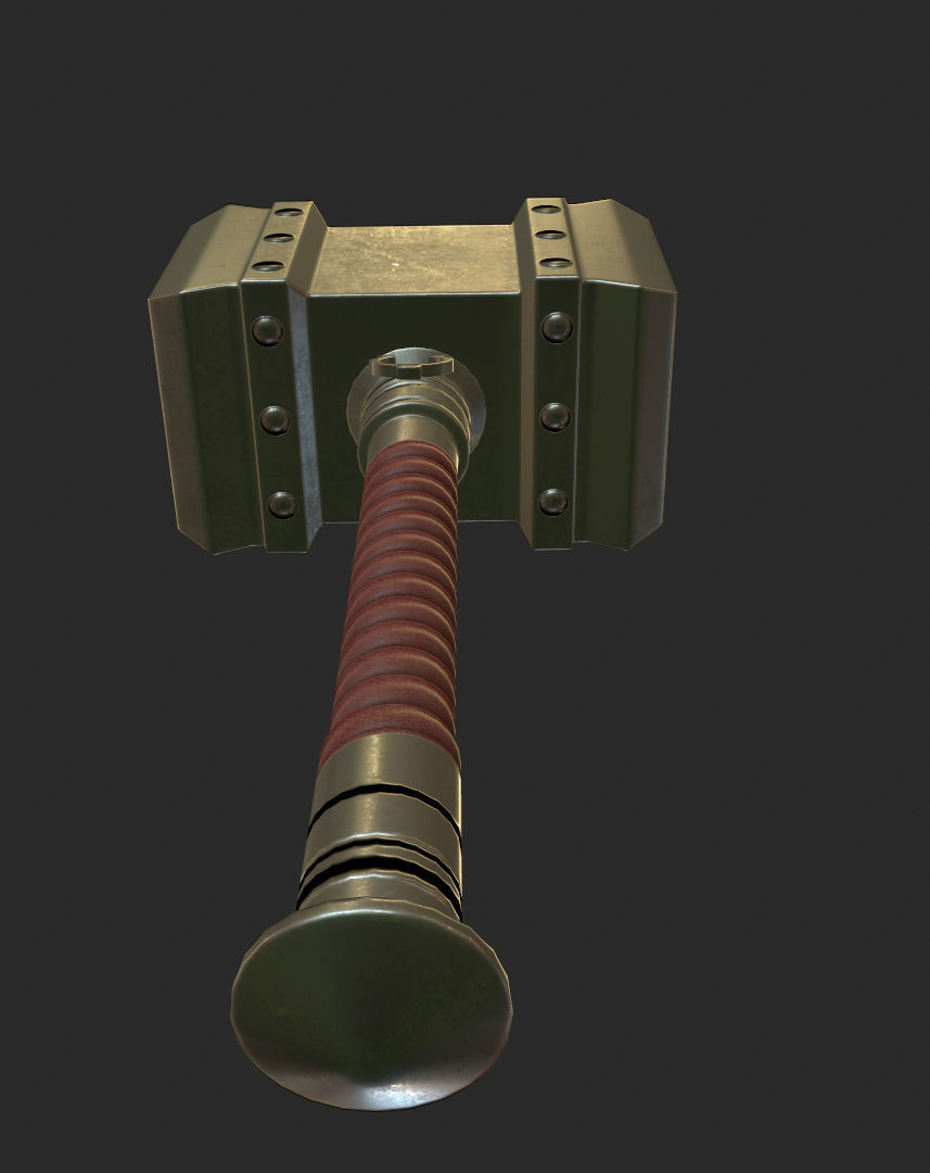 Stylized Hammer Low-poly 3D model_4